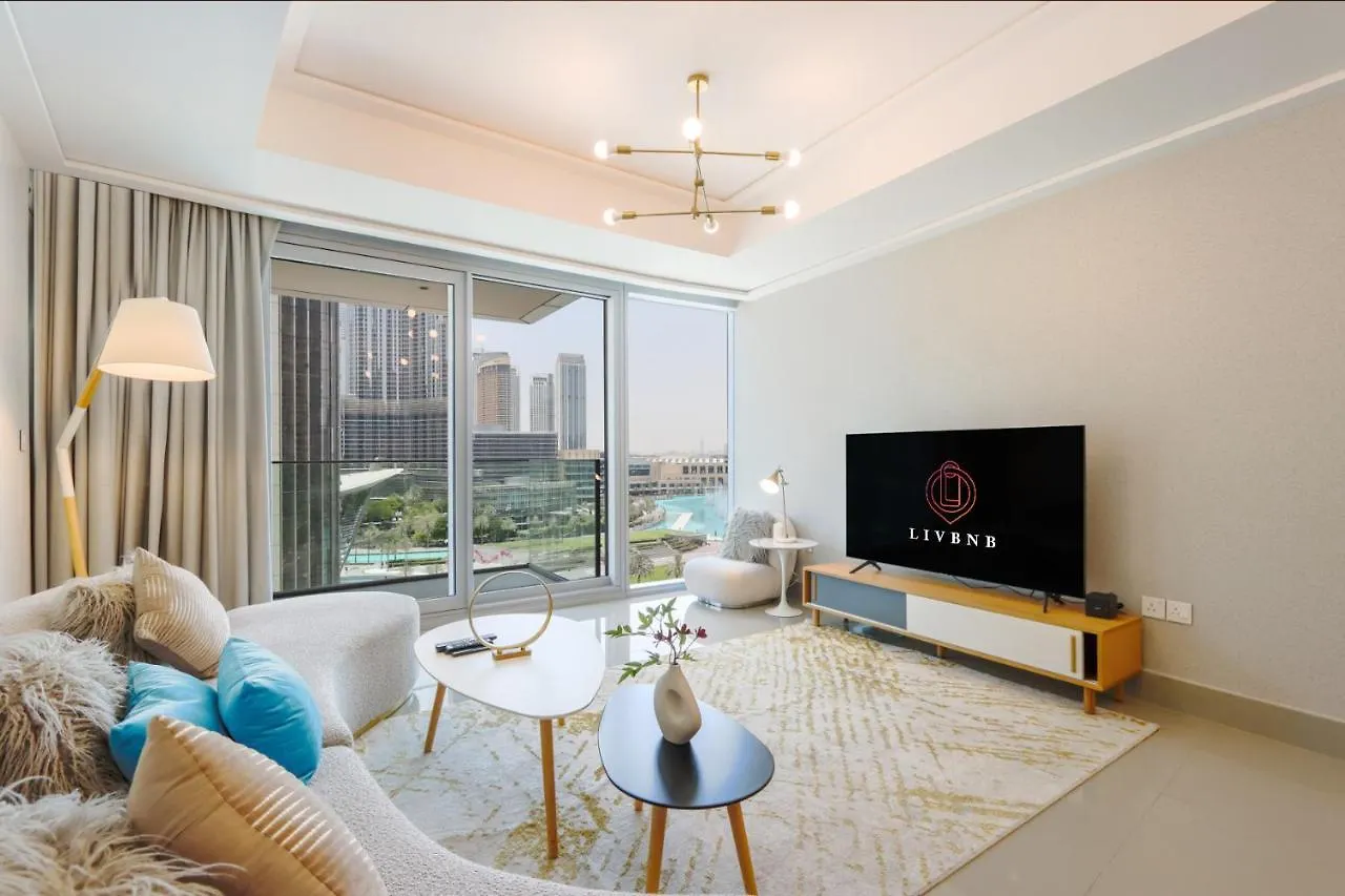 Livbnb Suites-Spectacular 2BR Burj Fountain Views Dubai Apartment